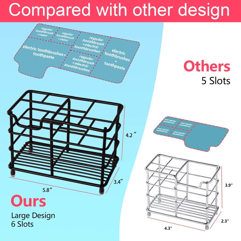 HYRIXDIRECT Toothbrush Holders for Bathrooms Stainless Steel Rustproof Electric Toothbrush Holder Toothpaste Organizer Tooth Brush Storage Stand - Image 2